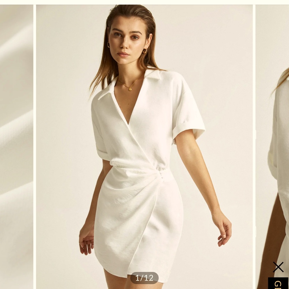 Cream Wrap Shirtdress